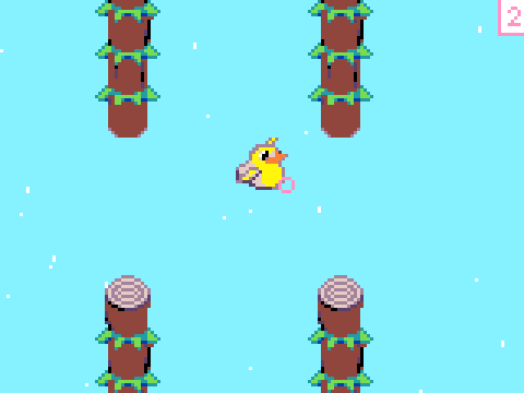 A screenshot of a falling duck